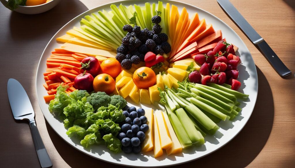 A vibrant array of fruits and vegetables bursting with color