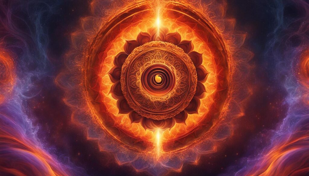 an image representing the Sacral Chakra Activation using warm, vibrant colors that evoke feelings of passion, creativity, and vitality