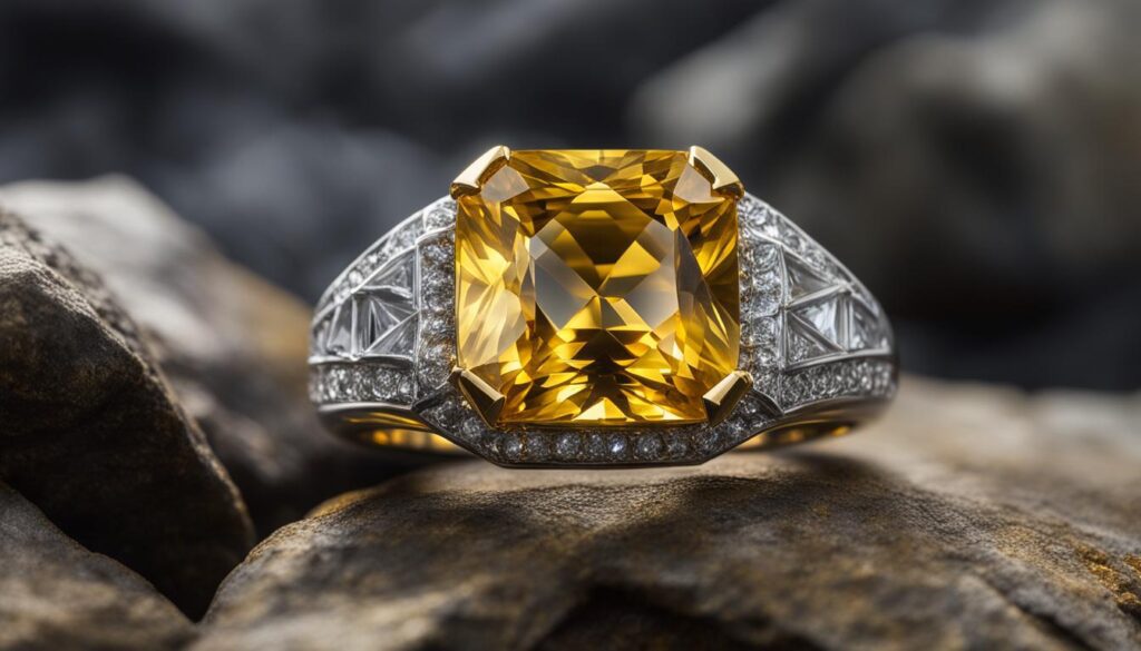 a golden citrine crystal bursting with energy and vitality.