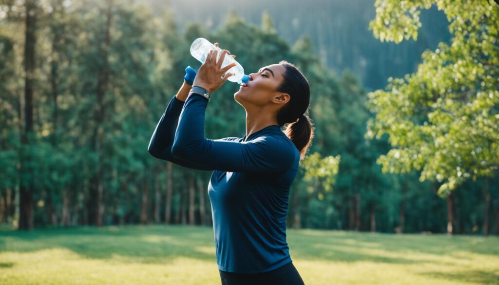 a person drinking water