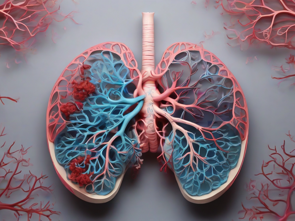 an image of a pair of lungs with emphasis on the airways and their branching structures