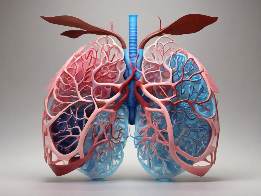 an image of a pair of lungs with emphasis on the airways and their branching structures