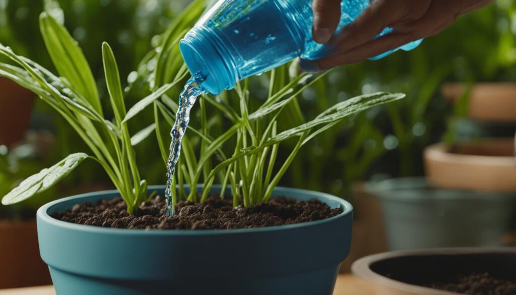 watering plant